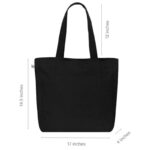 Canvas Tote Bag with Zipper Closure