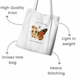 Eco Friendly Butterfly Print Tote Bag-MMD